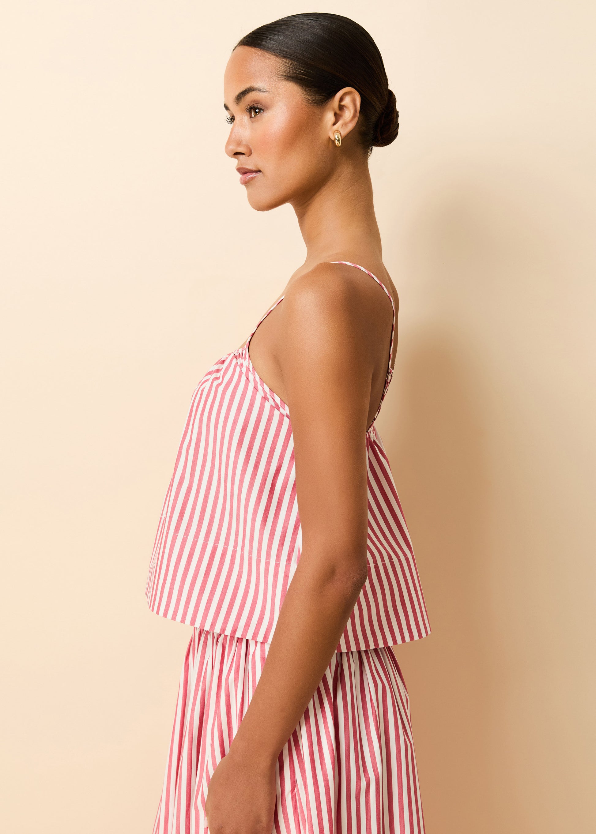 Maayan Top Washed Red / Optic White Stripe - Solid & Striped