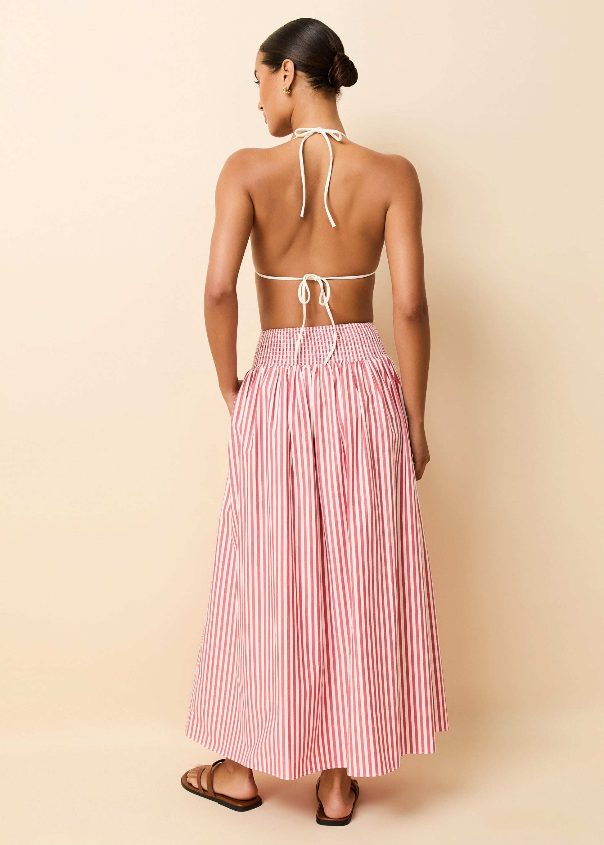 Noreen Skirt Washed Red / Optic White Stripe - Solid & Striped