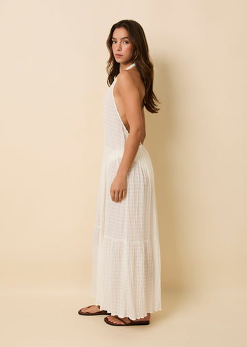 Kai Dress Smocked Optic White