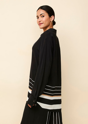 Obert Button Down Shirt Black Border