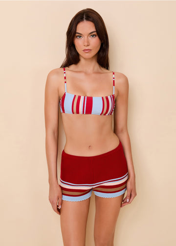 Cleo Short Cranberry Multi Stripe