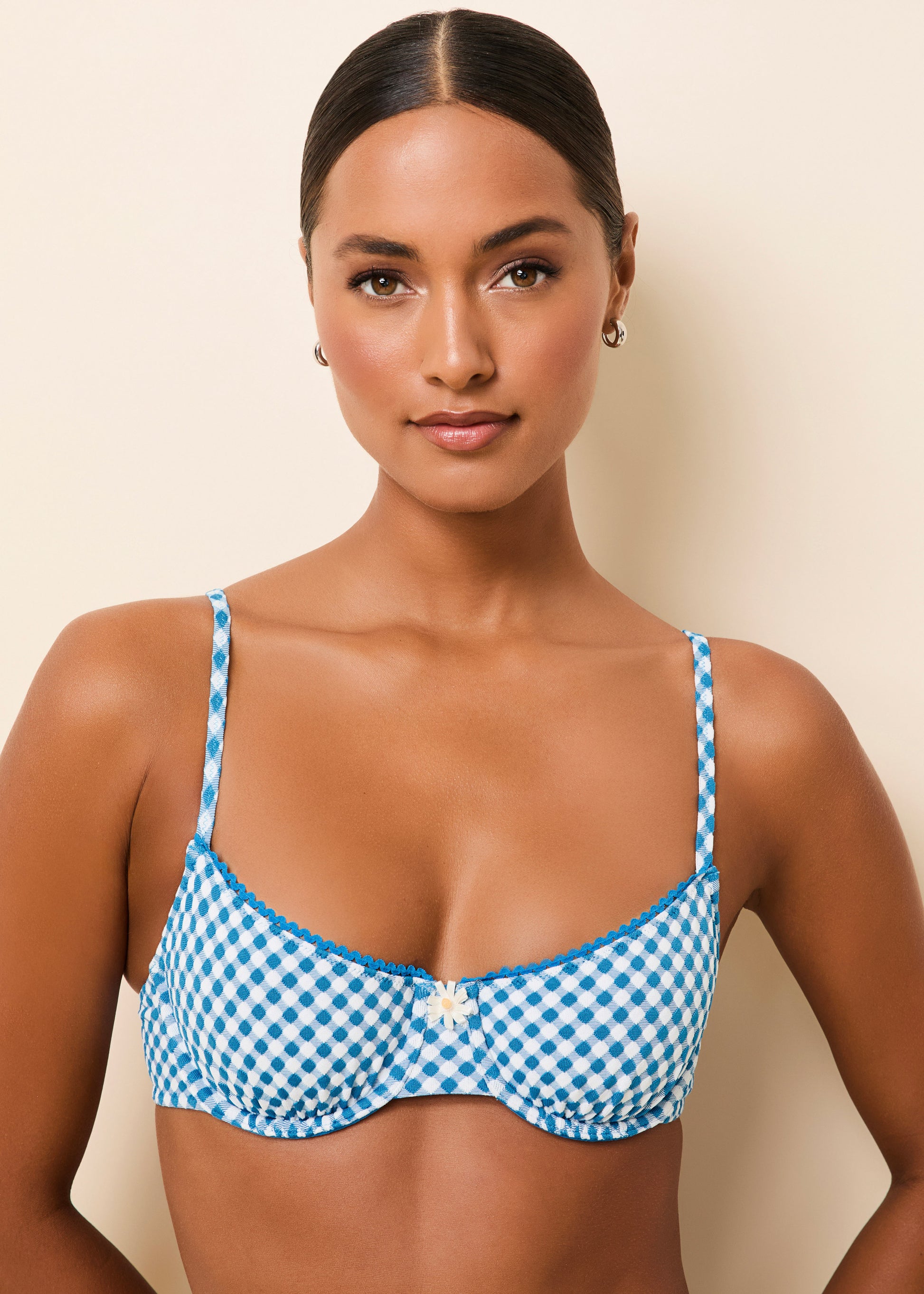 Daphne Bikini Cosmic Blue Gingham - Solid & Striped