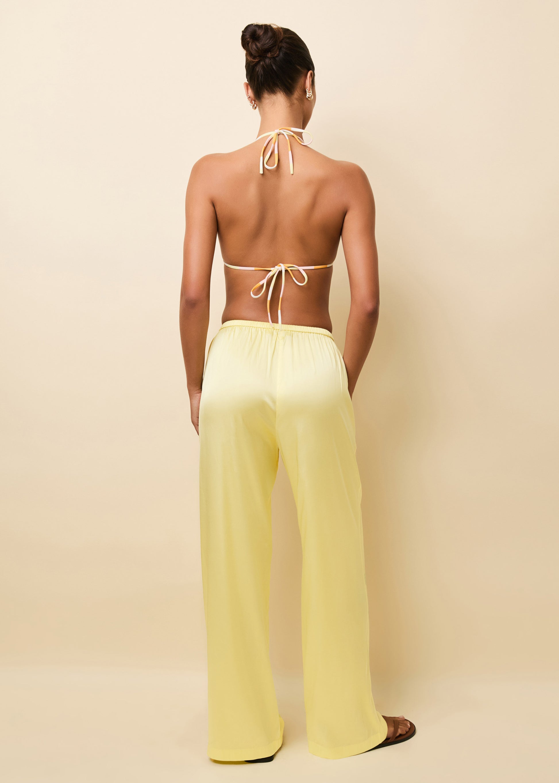 Monaco Satin Pant Custard - Solid & Striped