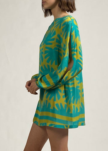 Tyra Dress Chartreuse / Teal