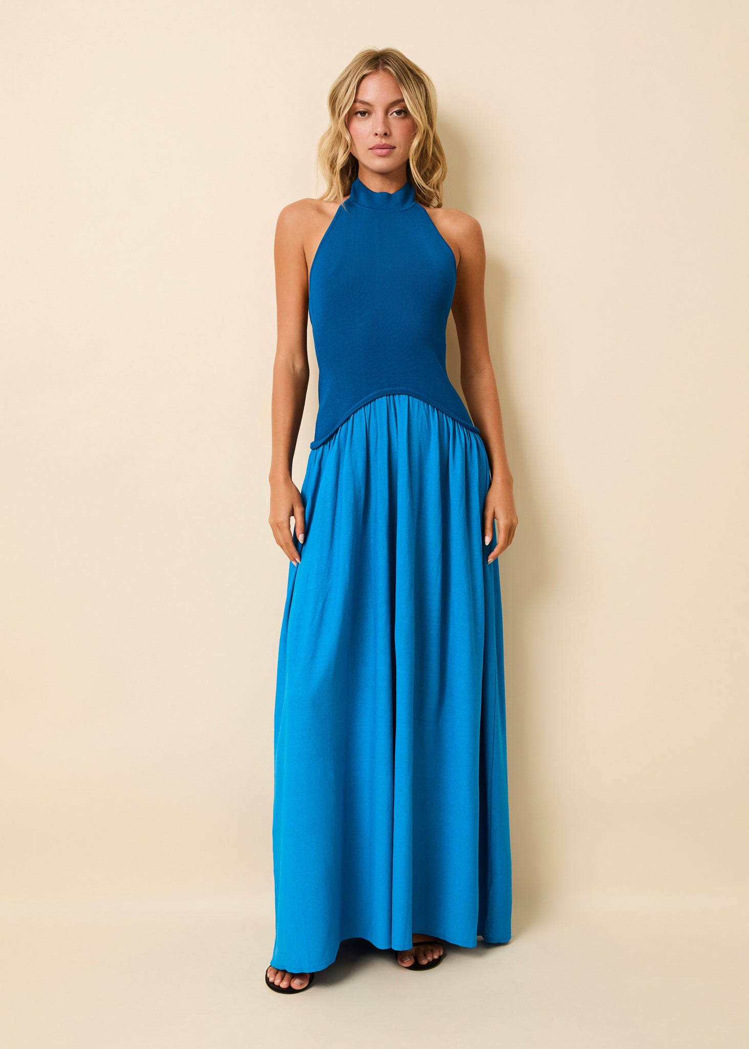 Halter Soglio Dress Cosmic Blue
