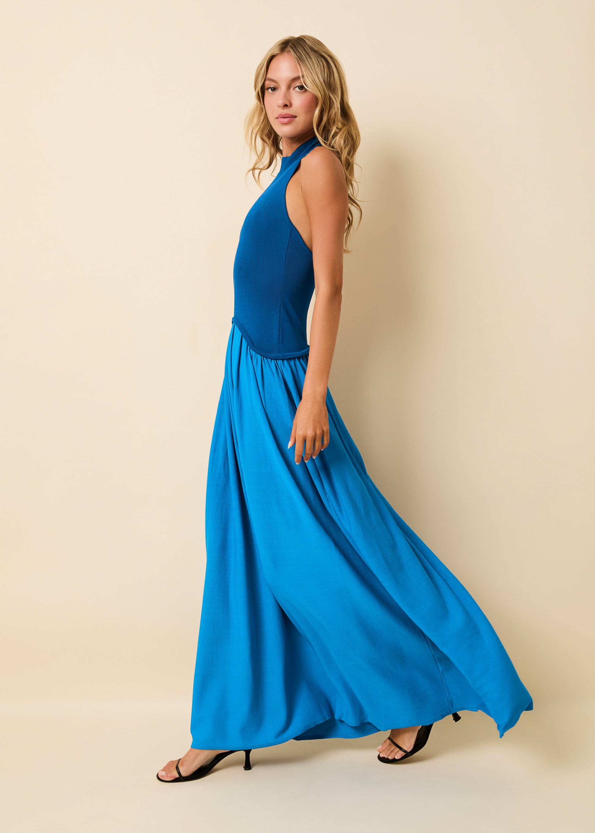 Solid & Striped The Halter Soglio Dress - Cosmic Blue - M Solid & Striped The Halter Soglio Dress - Cosmic Blue - M