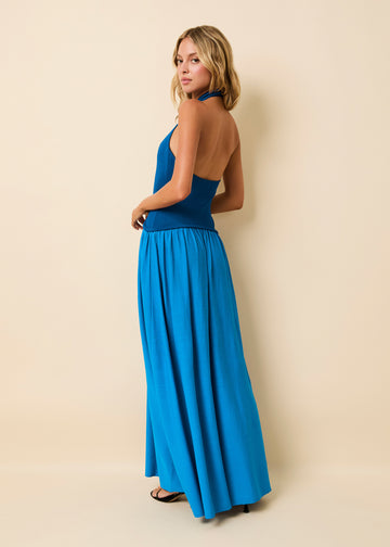 Halter Soglio Dress Cosmic Blue