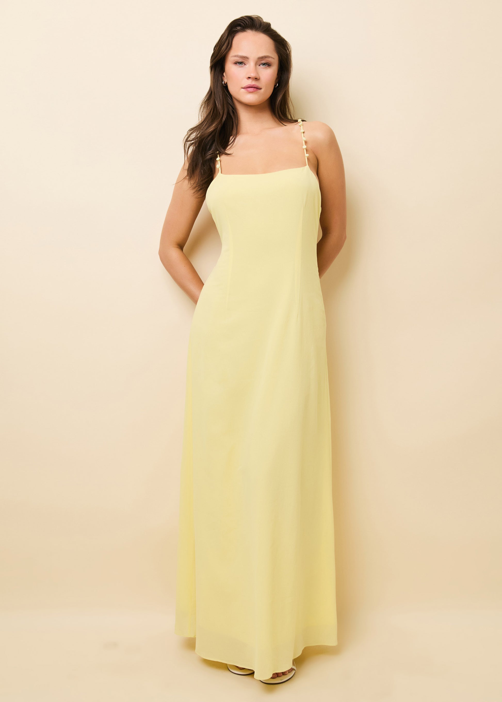 Renna Dress Custard - Solid & Striped