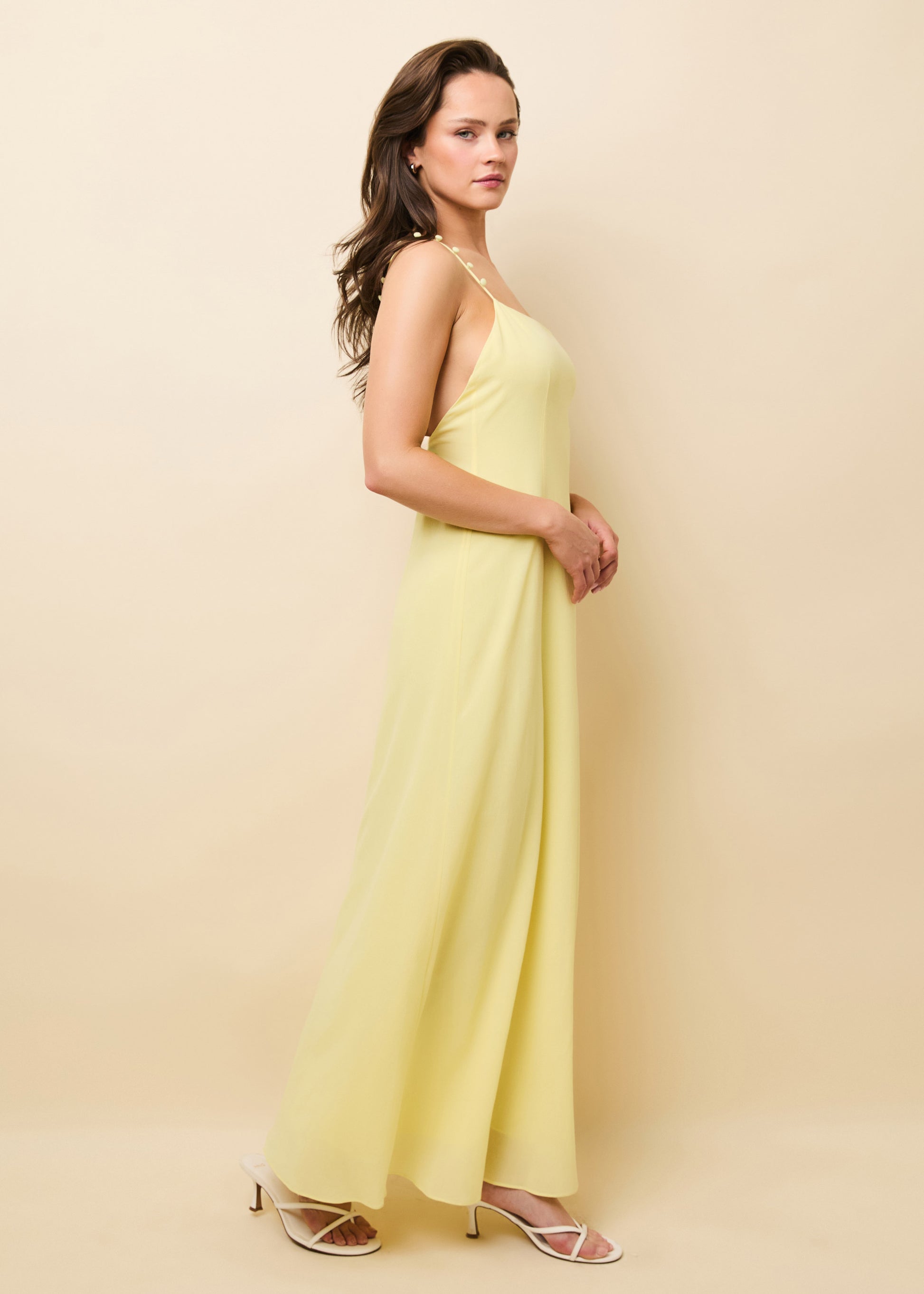 Renna Dress Custard - Solid & Striped