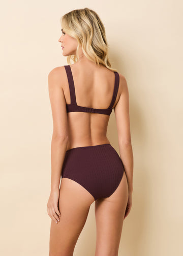 Lilo Bikini Bottom Cable Jacquard Raisin Brown