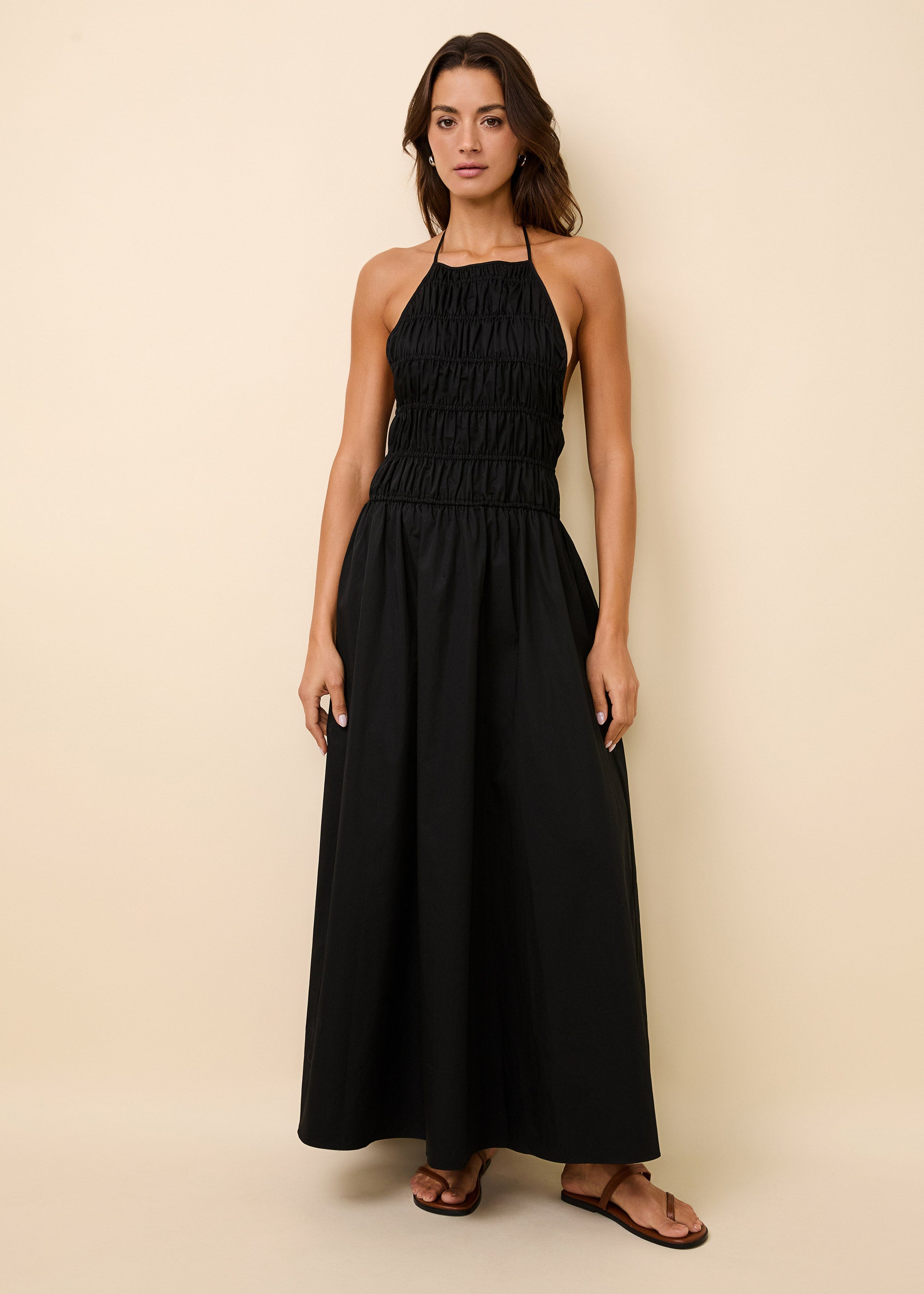 Meira Dress in Noir | Solid & Striped