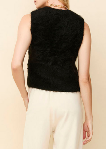 Carmella Alpaca Blend Sweater Vest Noir