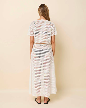 Shannon Tie Top Baby Eyelet Optic White