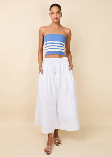 Noreen Skirt Optic White - Solid & Striped