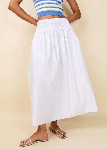 Noreen Skirt Optic White - Solid & Striped