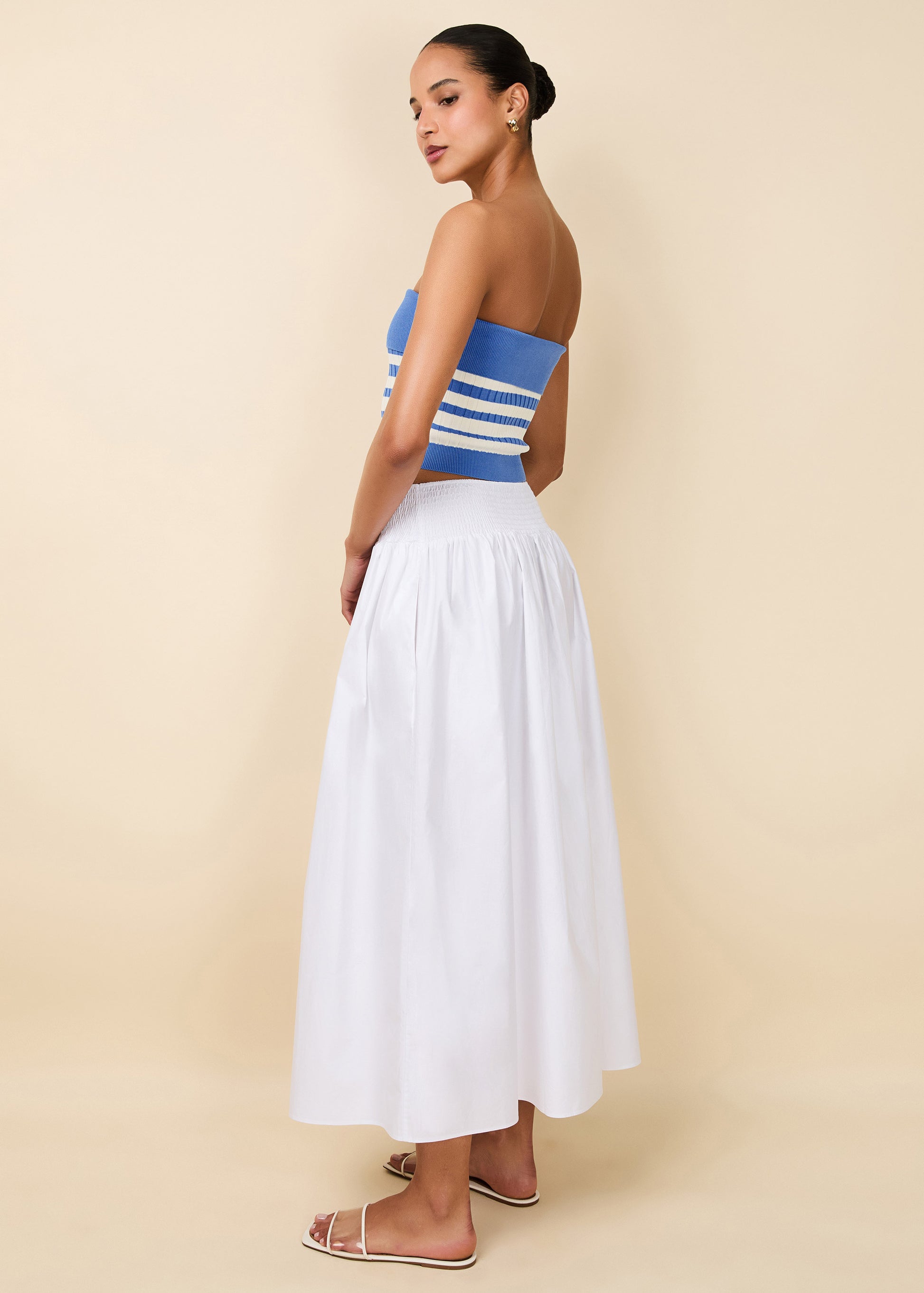 Noreen Skirt Optic White - Solid & Striped