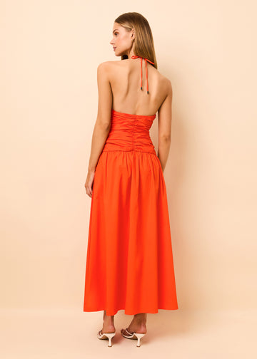 Adina Dress Poplin Habanero