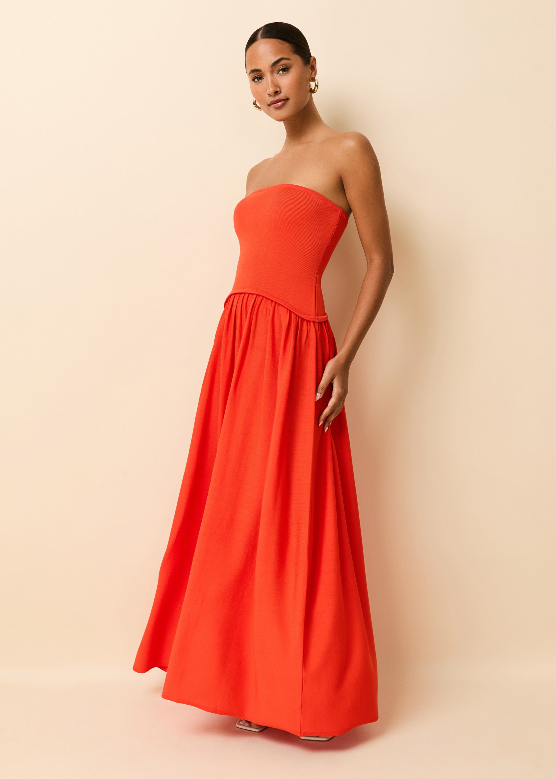 Strapless Soglio Dress Lava - Solid & Striped