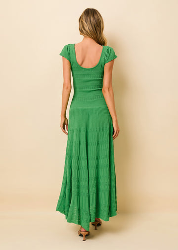 Belle Dress Pointelle Lace Knit Turtle Green