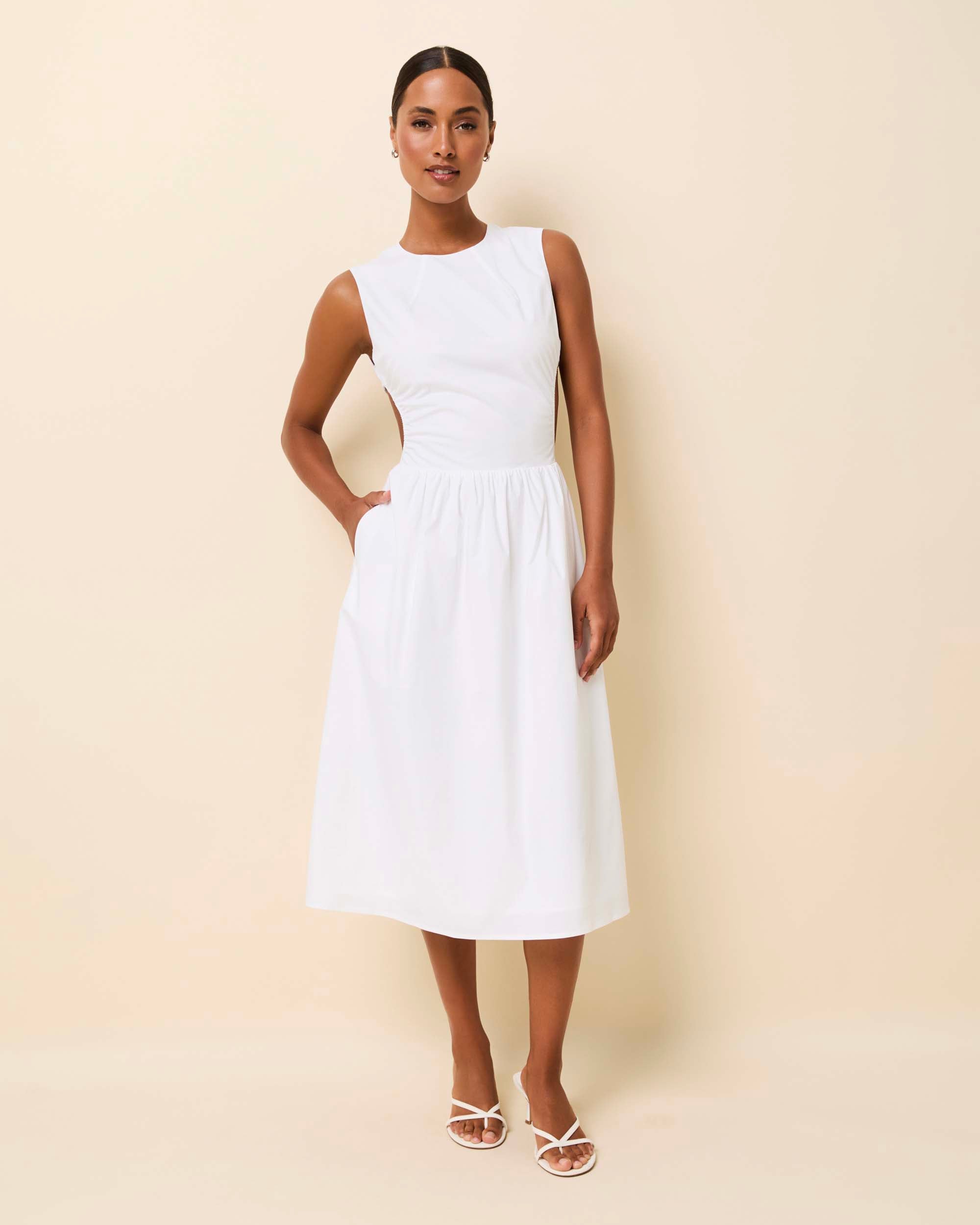 Sabine Midi Dress Poplin Optic