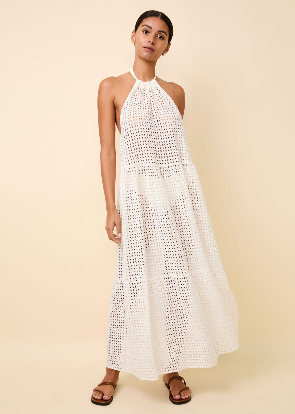 Kai Dress Leaf Eyelet - Solid & Striped