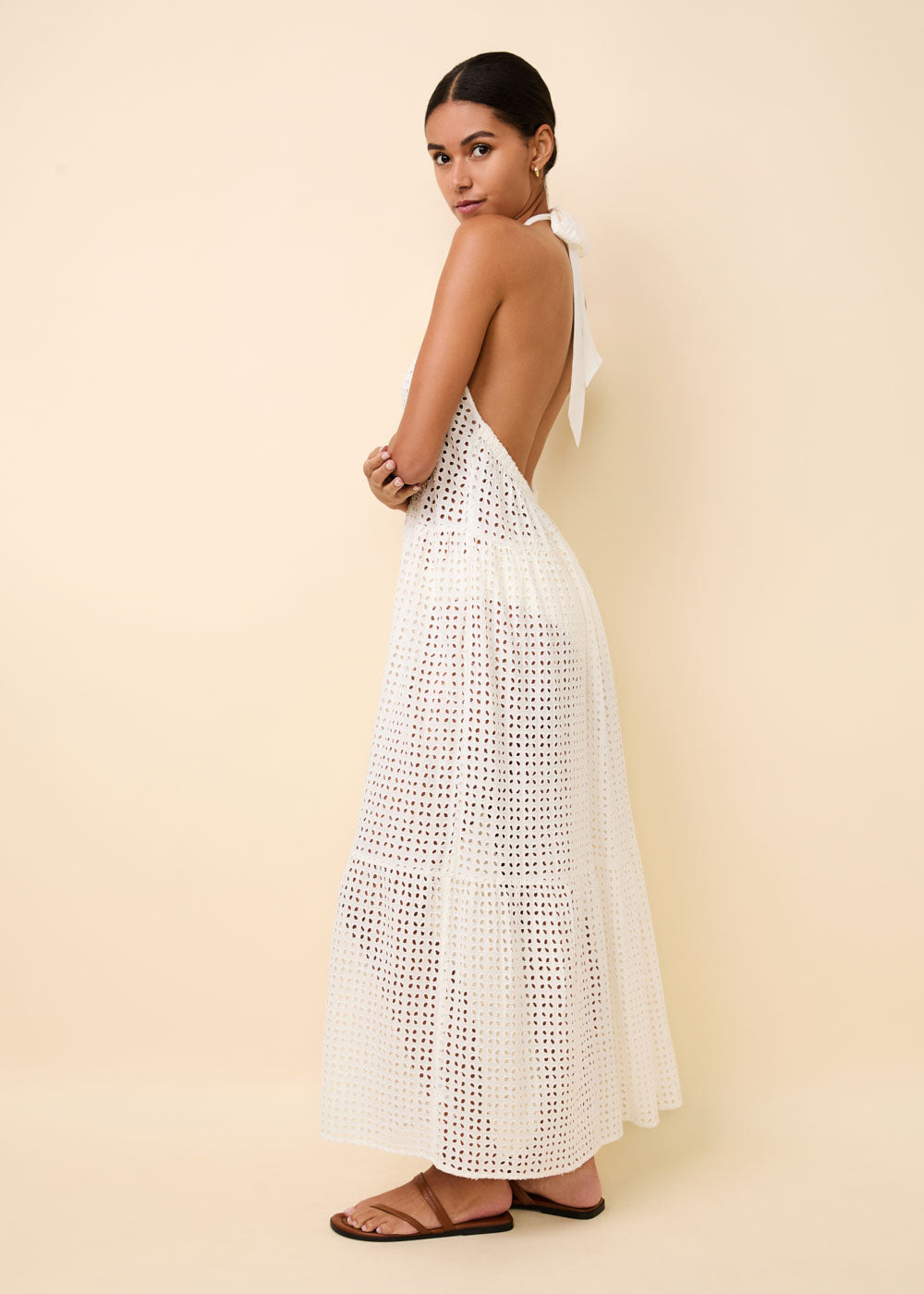 Kai Dress Leaf Eyelet - Solid & Striped