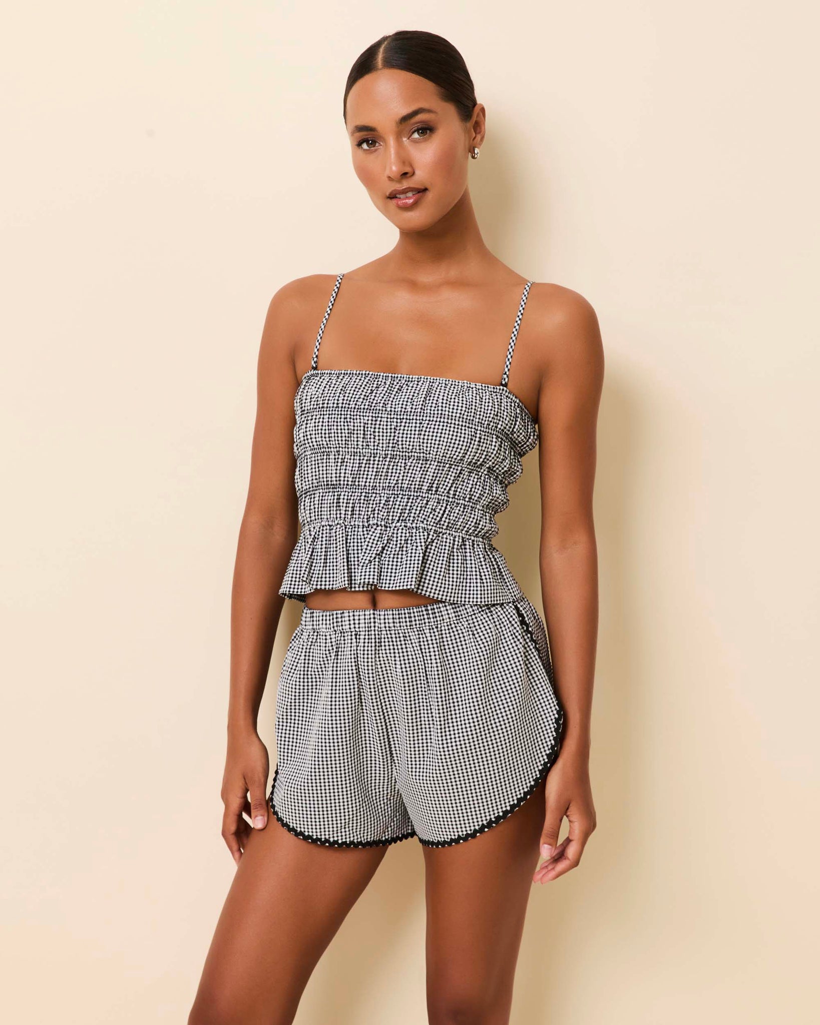 Delilah Convertible Top Noir Gingham