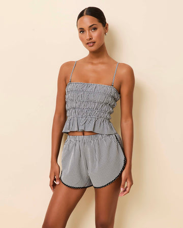 Delilah Convertible Top Noir Gingham