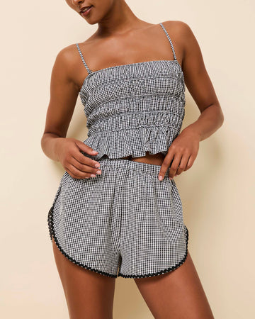 Delilah Convertible Top Noir Gingham