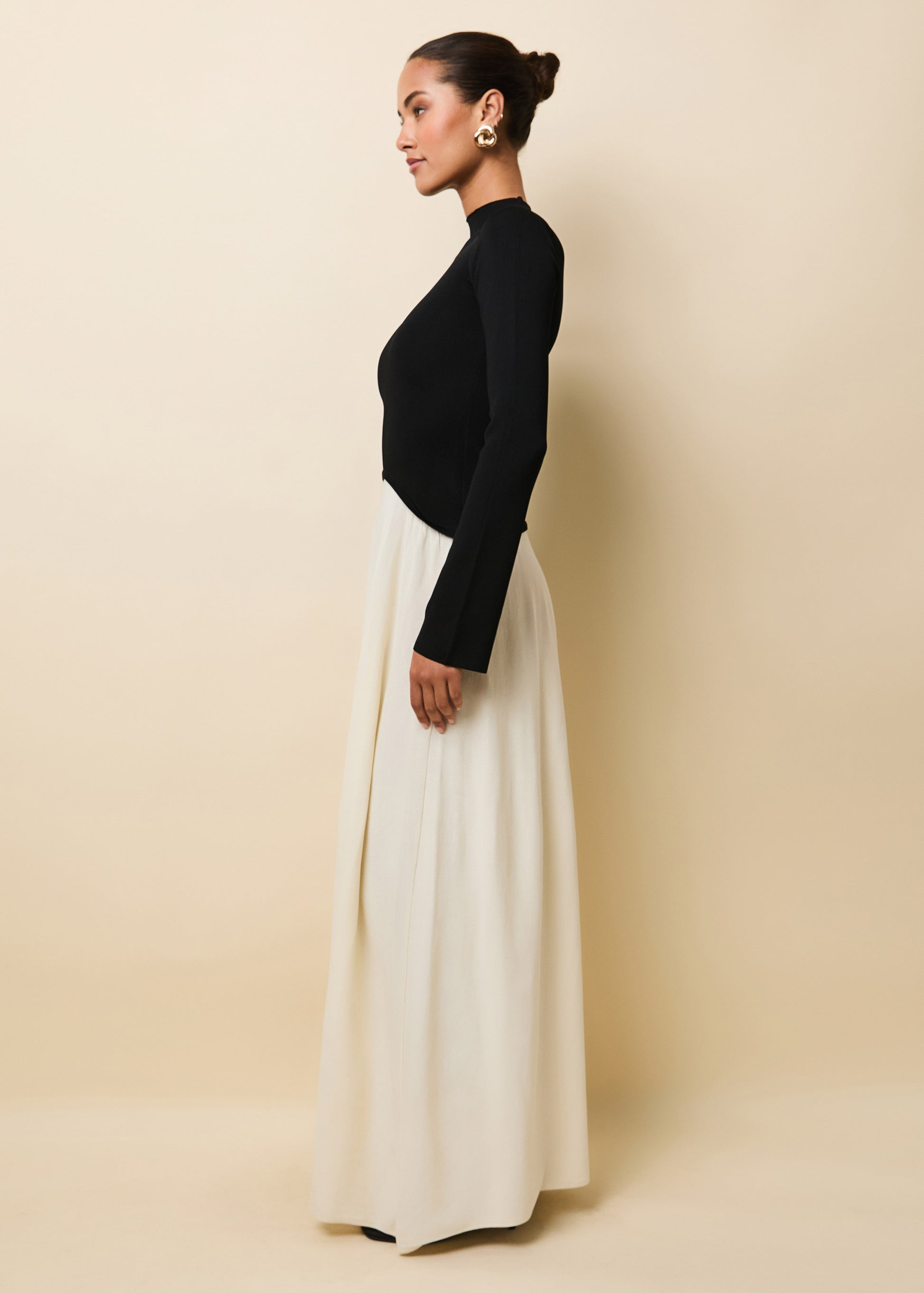 Soglio Dress Ecru / Noir - Solid & Striped