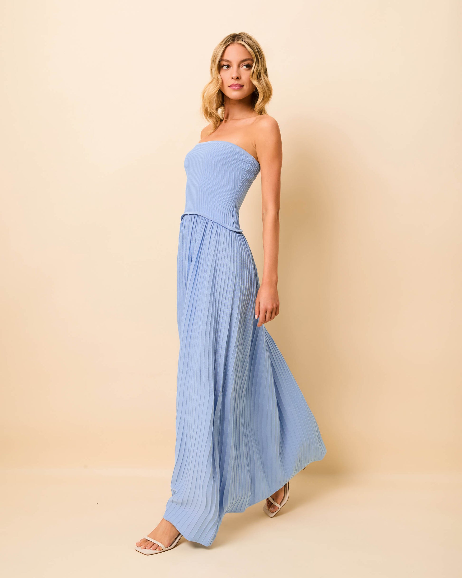 Strapless Soglio Dress Ribbed Blue Lagoon | Solid & Striped Strapless Soglio Dress Ribbed Blue Lagoon | Solid & Striped
