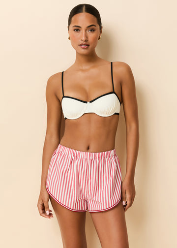 Lester Short Washed Red / Optic White Stripe