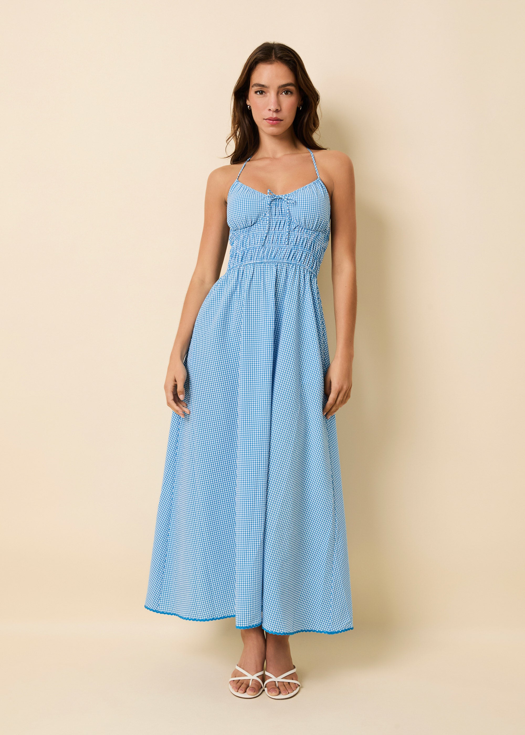 Lolita Halter Dress Seersucker Cosmic Gingham