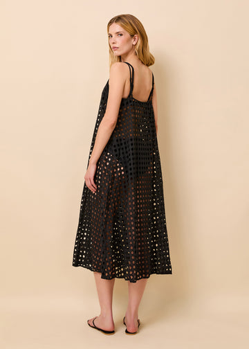 Annika Midi Dress Classic Eyelet Noir
