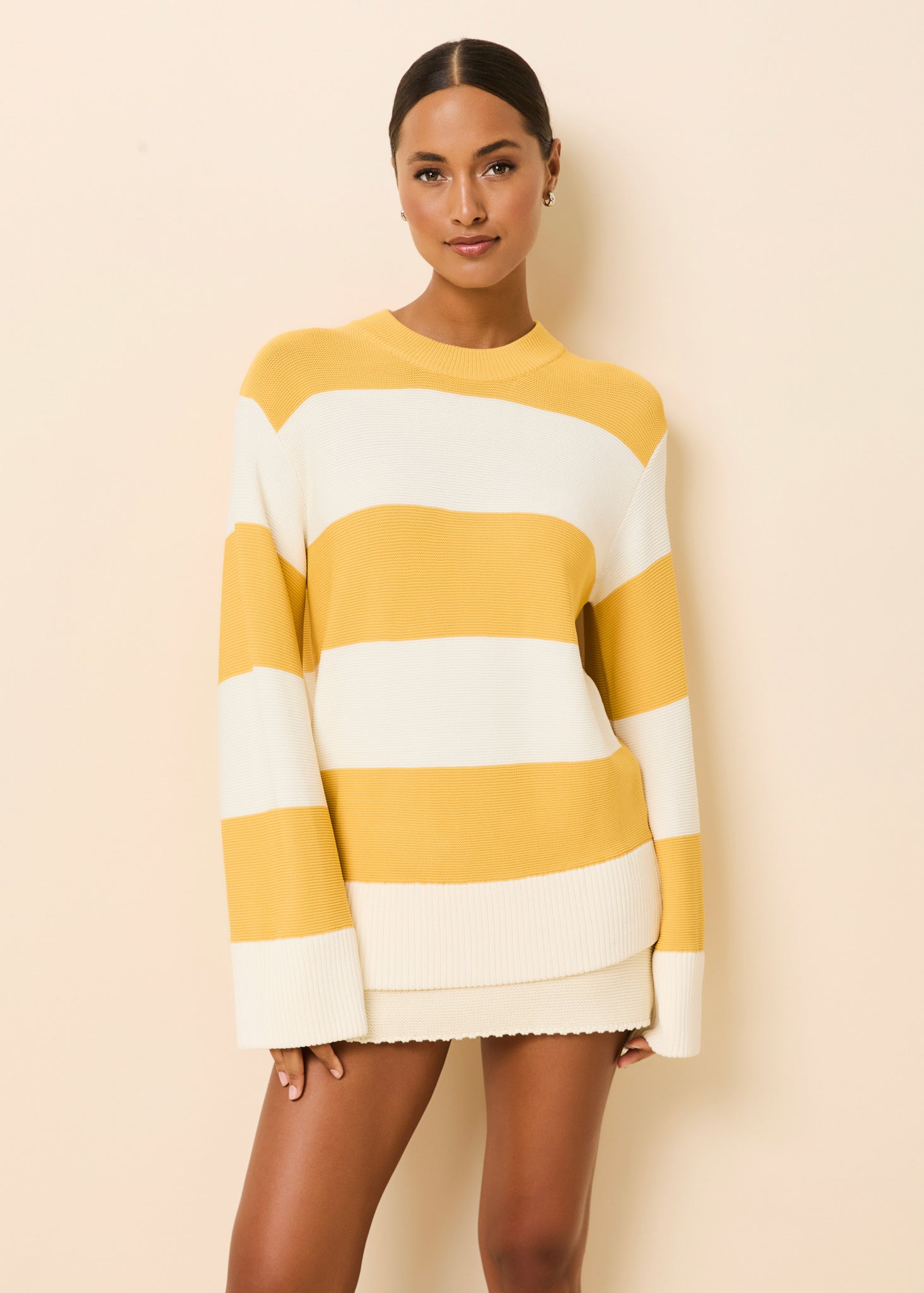 Tate Sweater Lemon / Brule - Solid & Striped