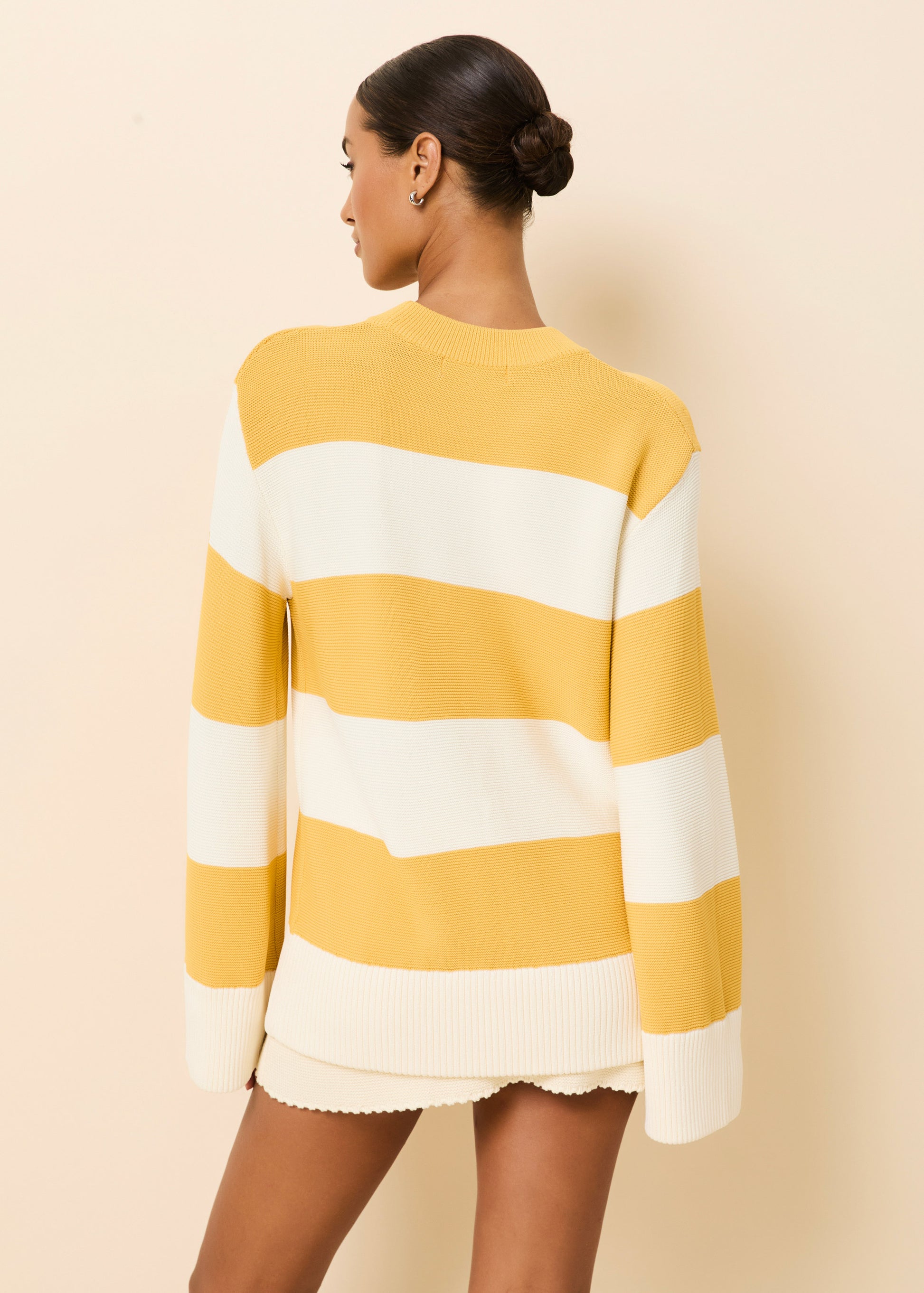 Tate Sweater Lemon / Brule - Solid & Striped