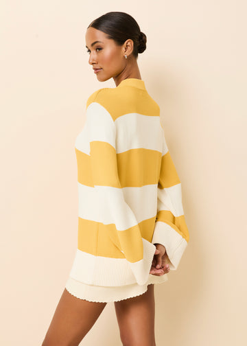 Tate Sweater Lemon / Brule Rugby Stripe