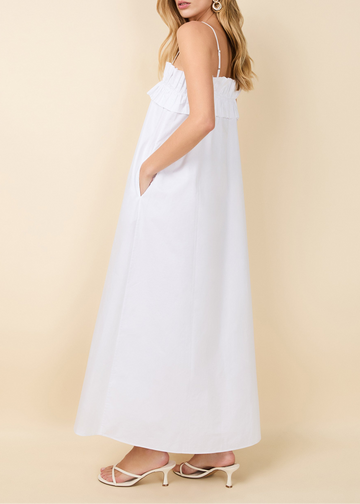 Sophie Dress Poplin Optic White
