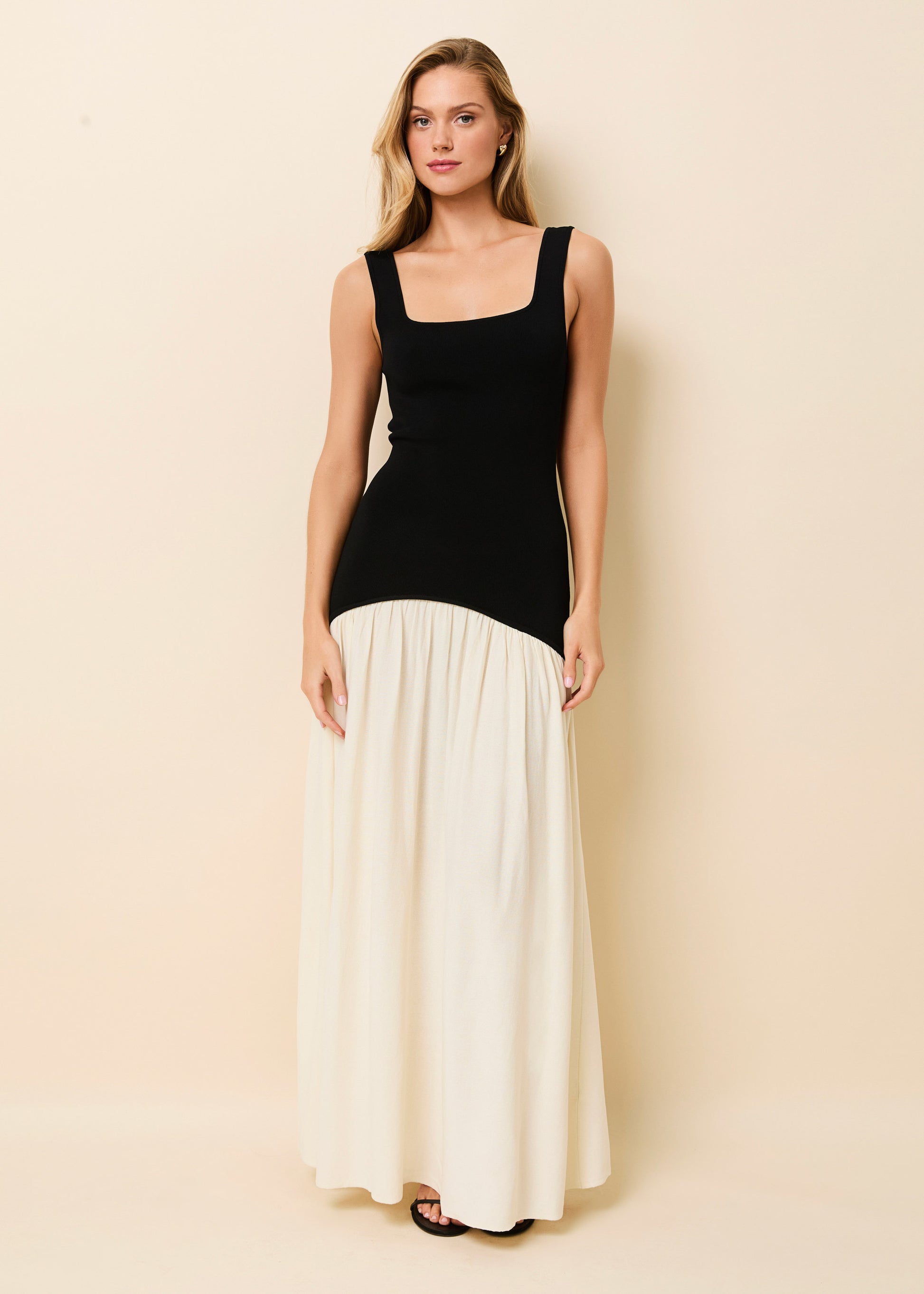 Camila Dress Noir / Brule - Solid & Striped