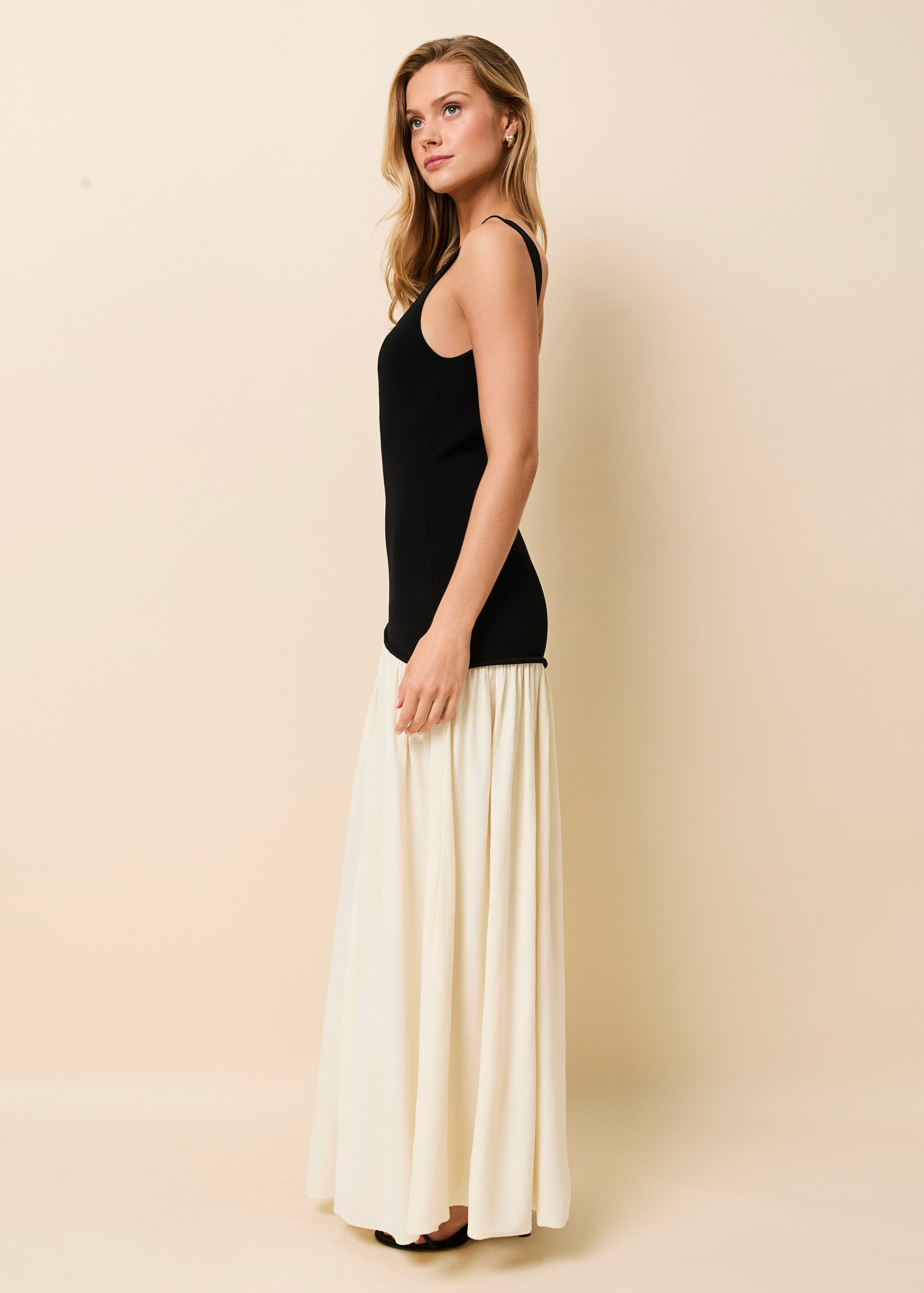 Camila Dress Noir / Brule - Solid & Striped