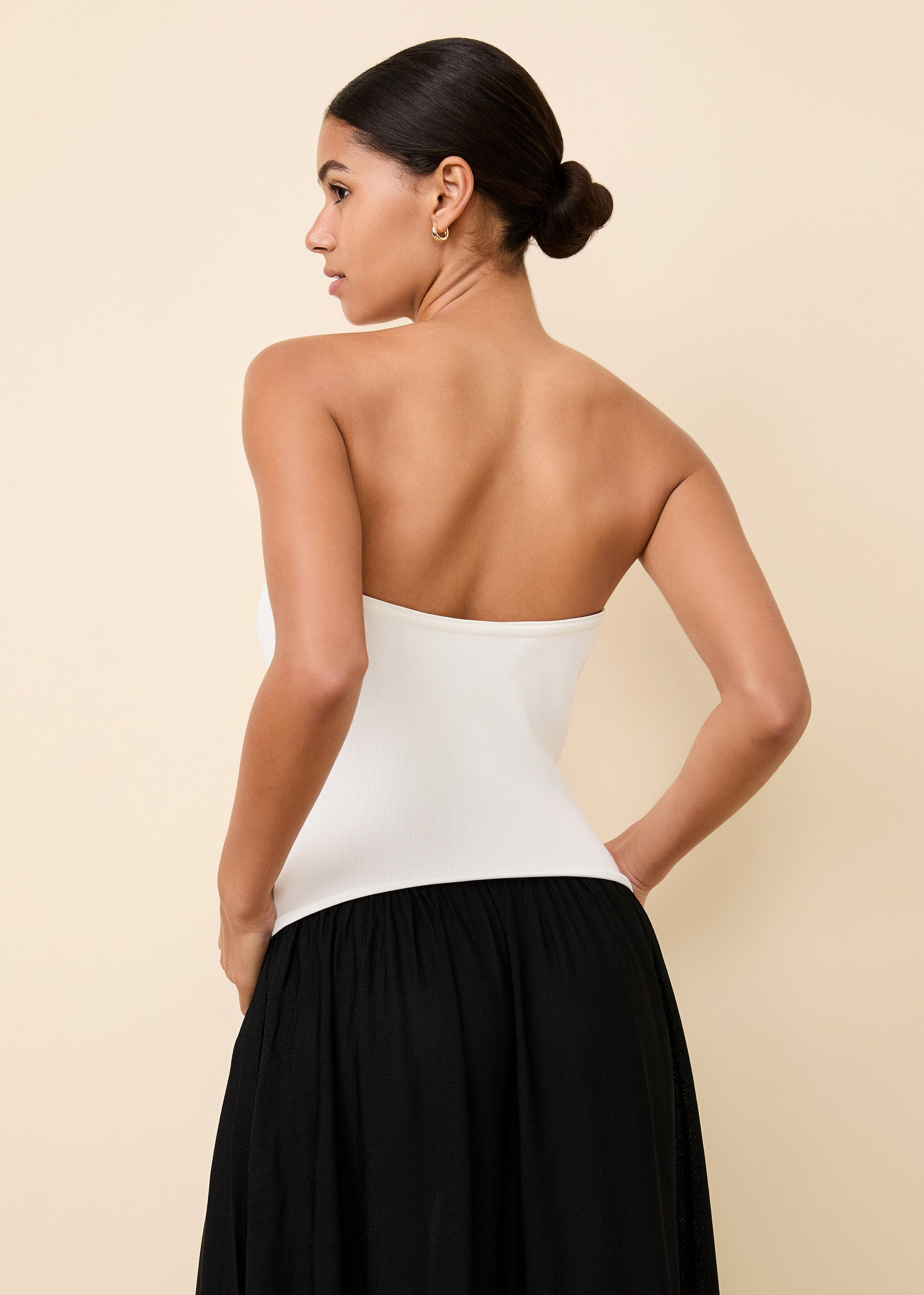 Strapless Soglio Dress Noir / Optic White
