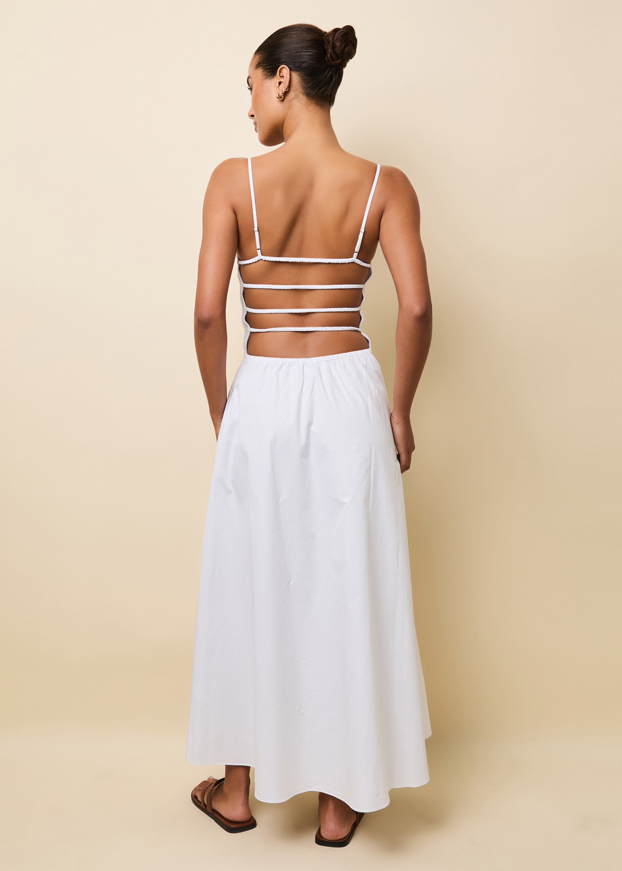 01u10 dress of delta Δ The Delta Midi Dress in Optic White | Solid & Striped
