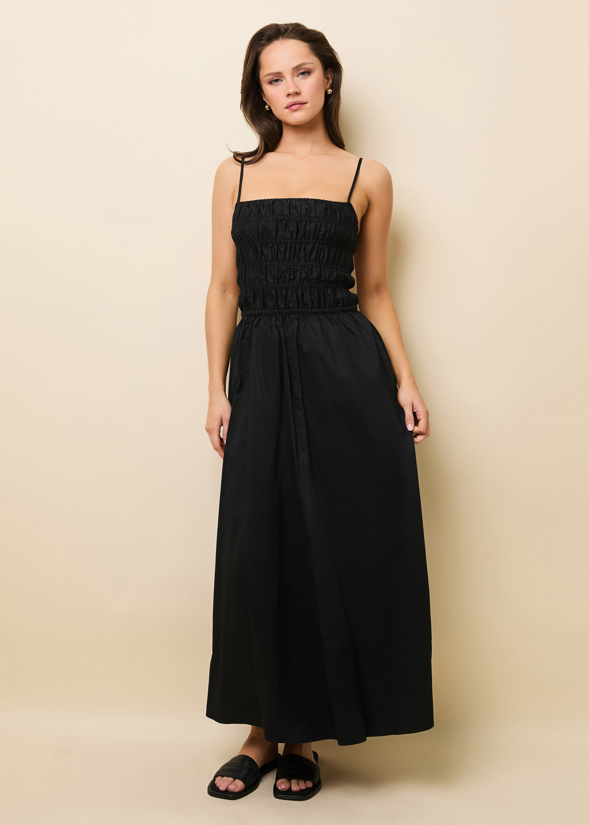 Delta Midi Dress Poplin Noir