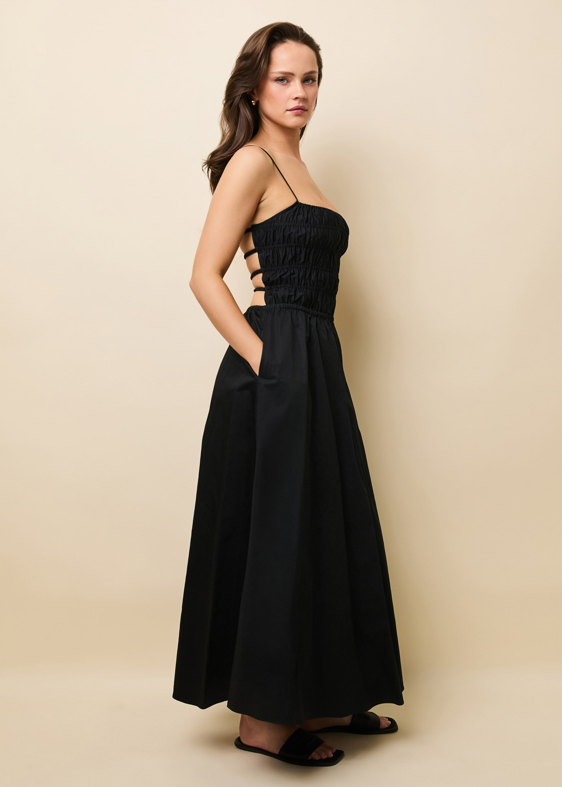 Delta Midi Dress Noir - Solid & Striped