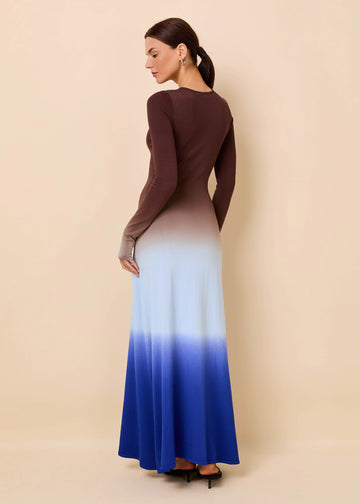 Dora Dress Ombre Twilight / Raisin Brown