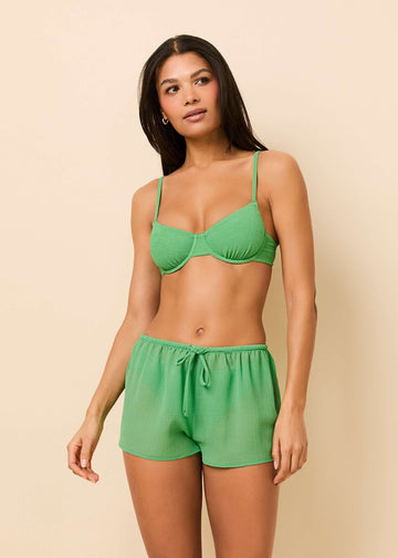 Remi Short Crinkle Sheer Turtle Green