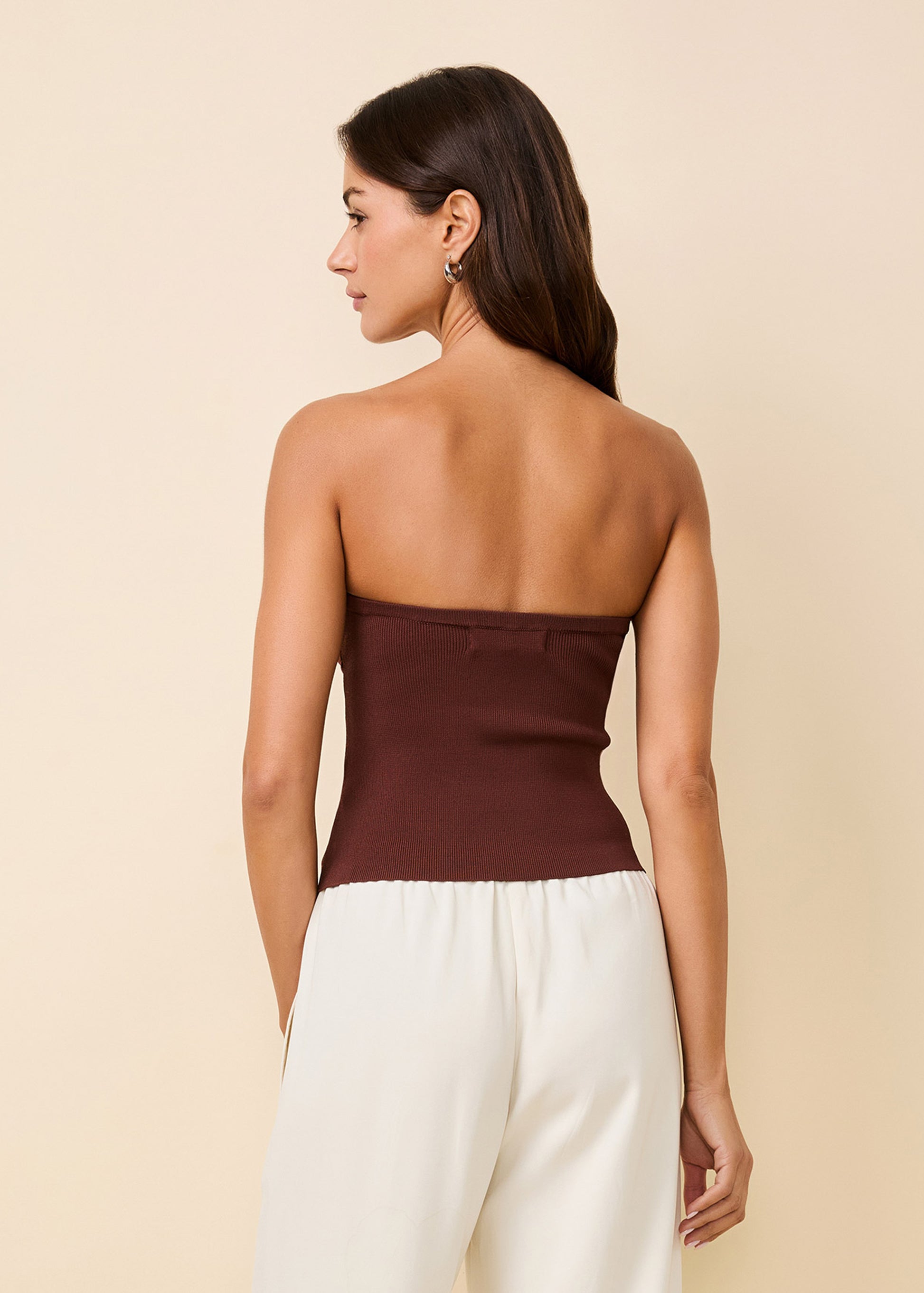 Kinsley Top Nutmeg - Solid & Striped