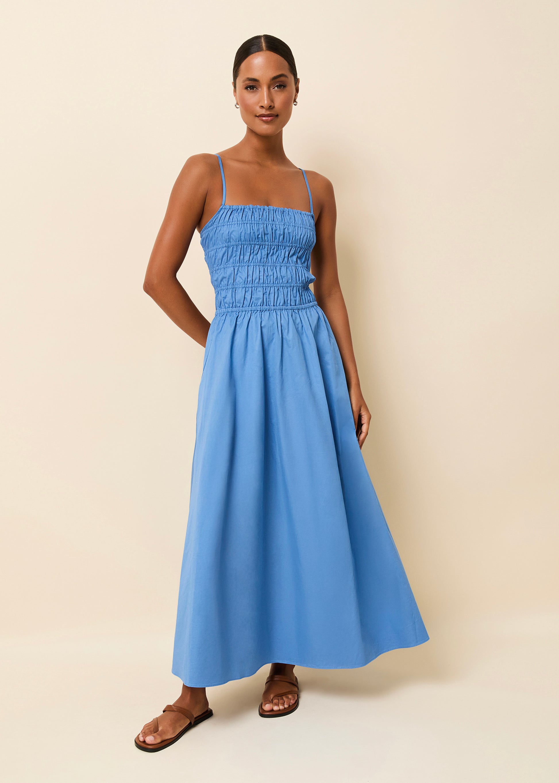 princess polly baby blue dress The Delta Midi Dress in Marina Blue
