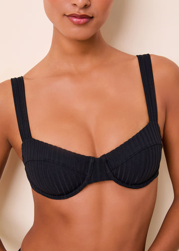 Lilo Bikini Luxe Rib Top Noir