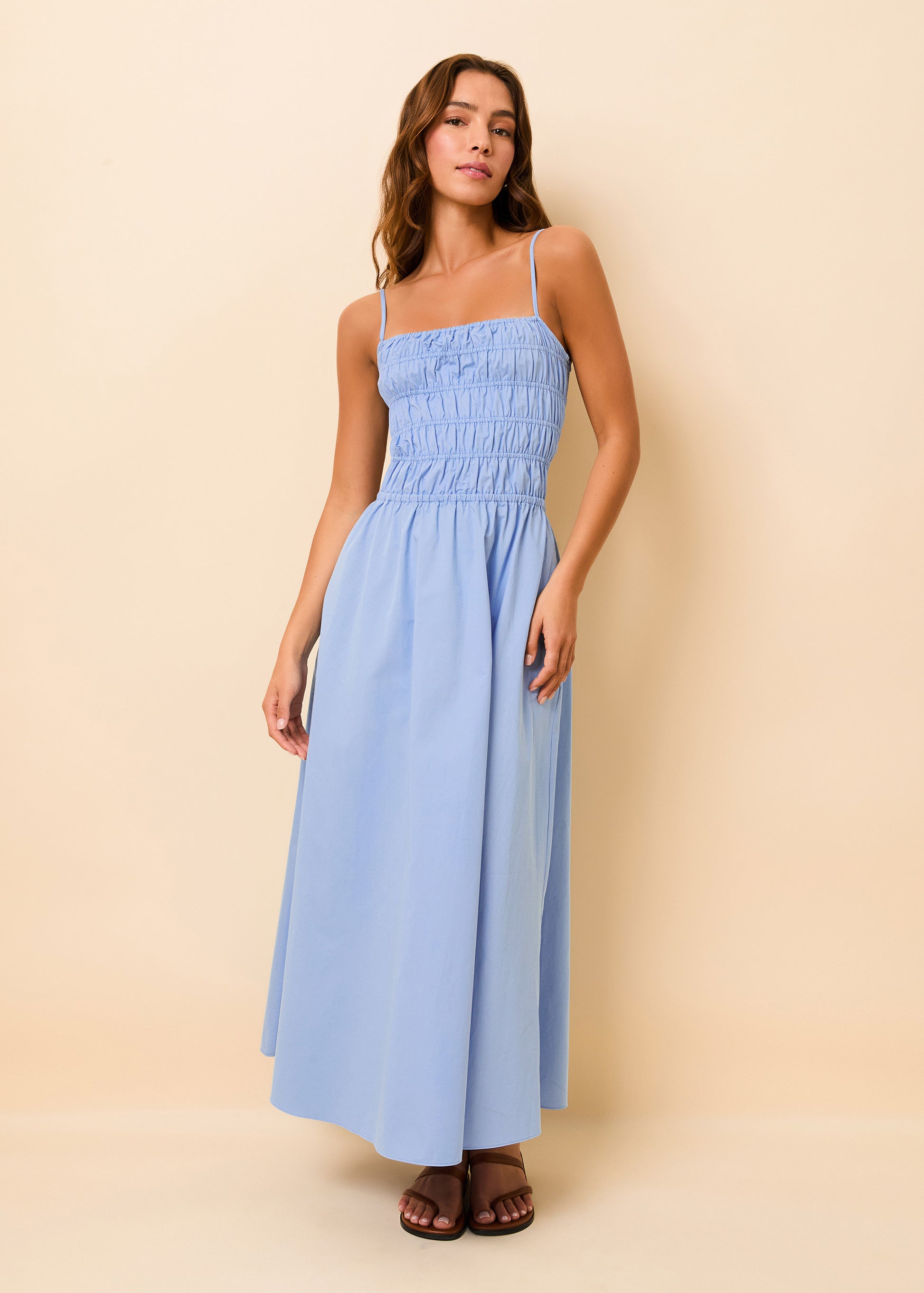 Solid & Striped Delta Midi Dress Poplin Blue Lagoon XL / Blue Lagoon